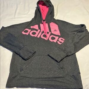 Adidas Climawarm Dark Gray and Pink Hoodie